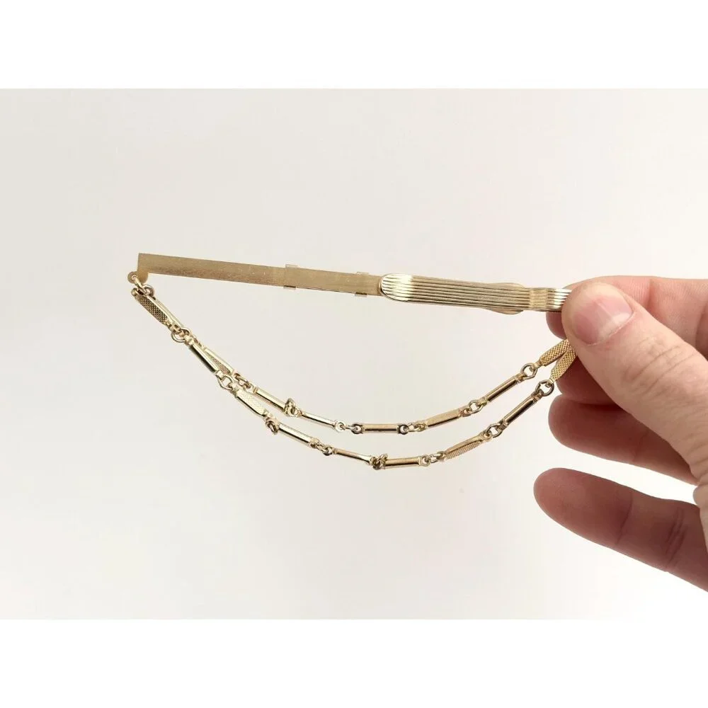 Gold Toned Adjustable Vintage Men's Midcentury Style Tie Bar | Tie Clip